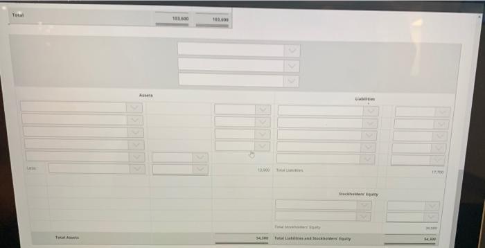 drop-down menus to enter the accounts and select the account balances. Enter