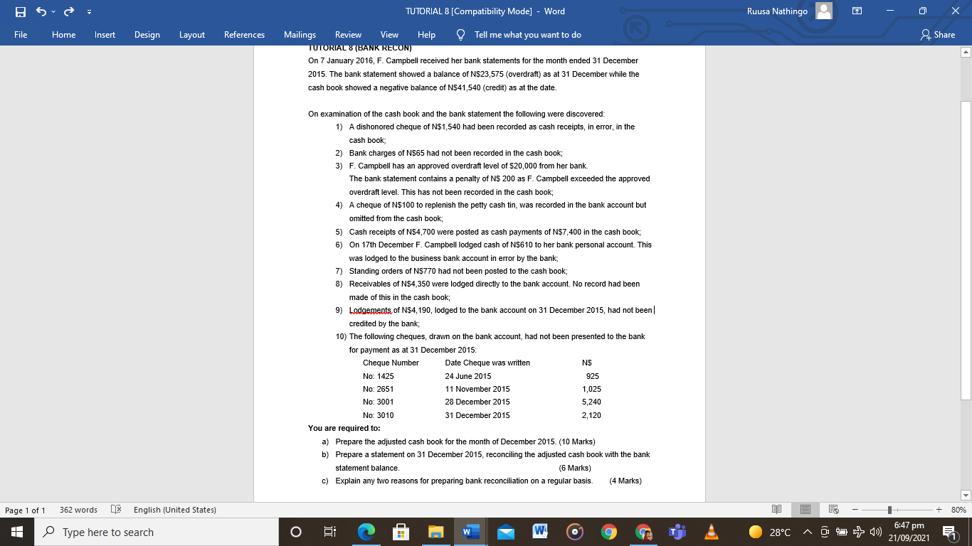  BS- TUTORIAL 8 [Compatibility Mode] - Word Ruusa Nathingo File Home