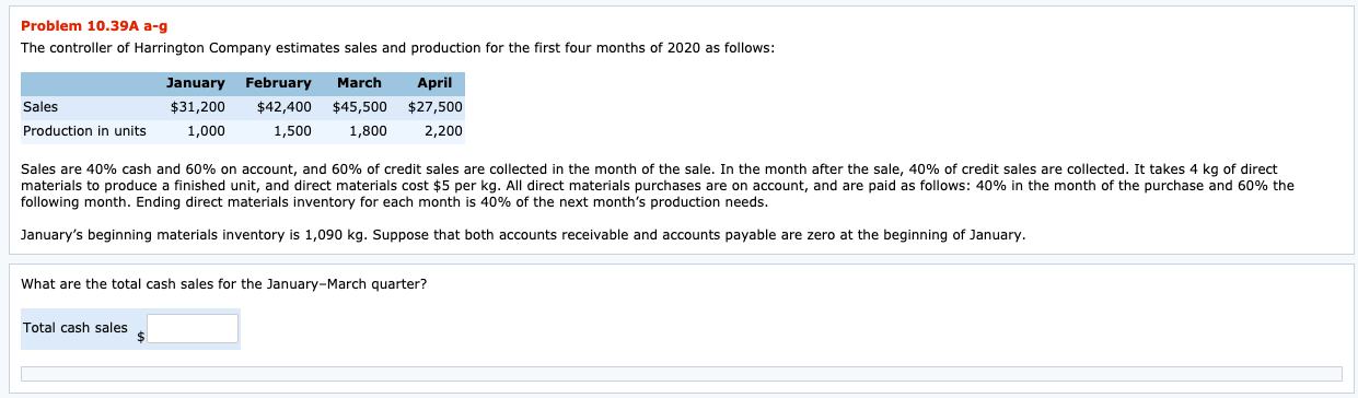  Answer and explanation please Problem 10.39A a-g The controller of Harrington