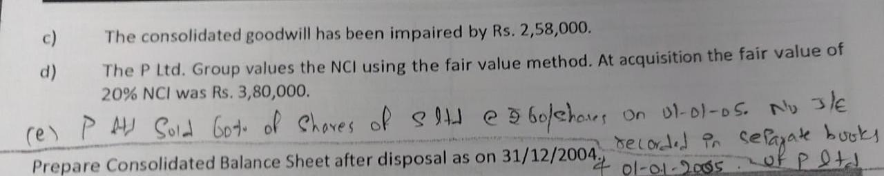 at 31st March 20X2 are as follows Particulars Consolidated (Rs. In '000)