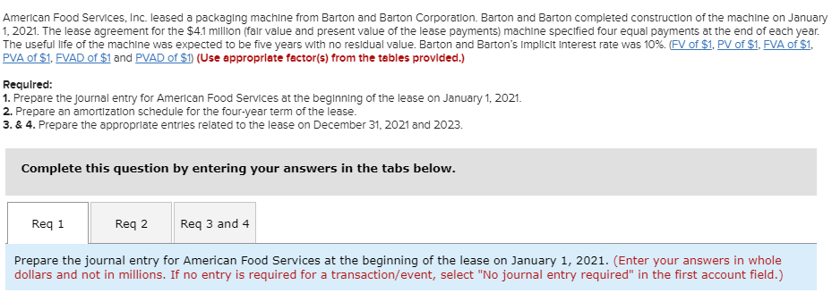 American Food Services, Inc. leased a packaging machine from Barton and