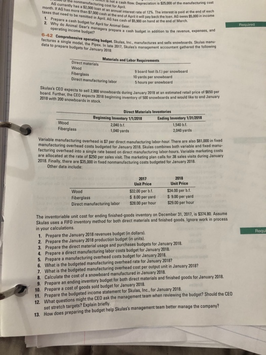 the nonmanufacturing cost not a cash flow. Depreciation is $25,000 of the