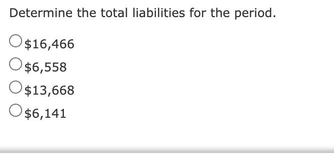 balance. Oa. $28,929 Ob. $12,111 Oc. c. $2,506 Od. $12,731 The following