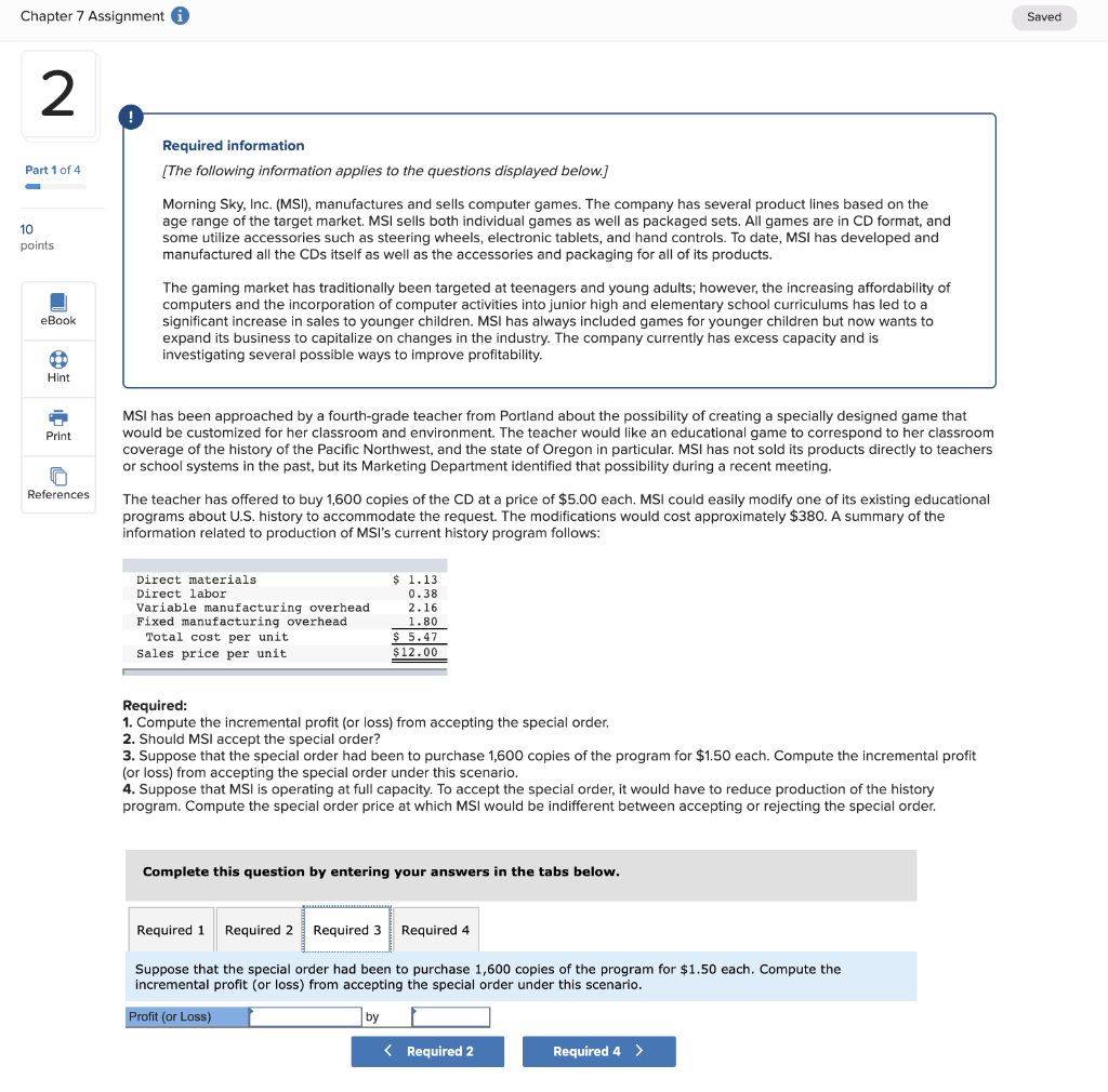 (MSI), manufactures and sells computer games. The company has several product lines