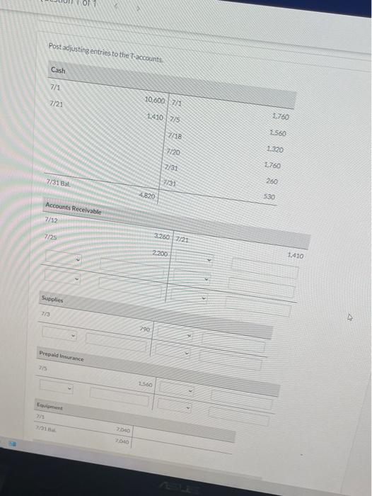 $7,040, paying 51.760 cash and the balance on account. Purchased cleaning supplies