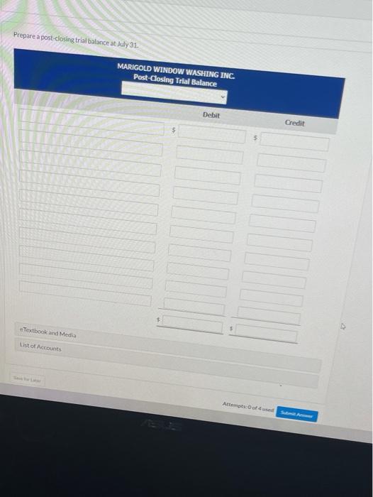 Prepaid Insurance Equipment, Accumulated Depreciation Equipment Accounts Payable salaries and Wages Payable.