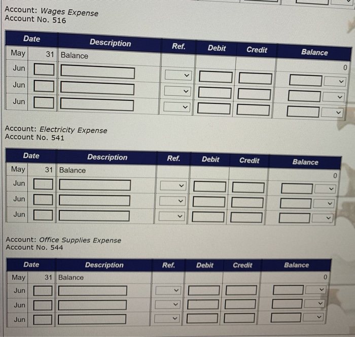 the first week of June into the company's Journals and post the