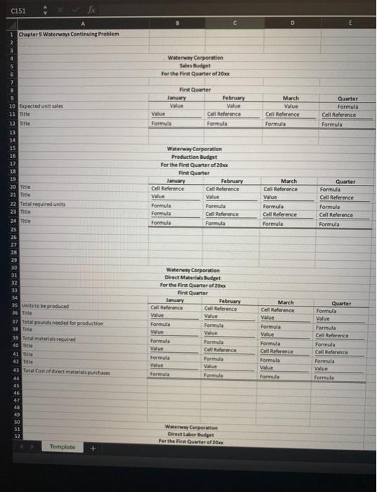  MUST USE ONLY CELL REFERENCES AND FORMULAS TO COMPLETE EXCEL PROBLEM,