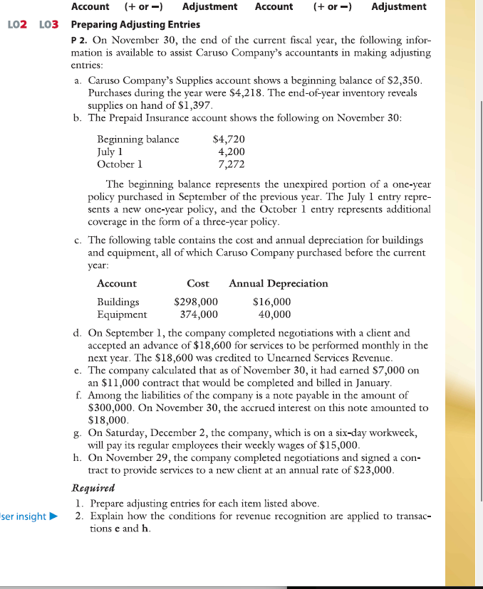  Account (+ or -) Adjustment Account (+ or -) Adjustment LO2L03
