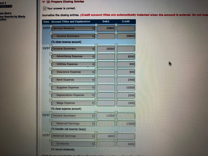 13,300 and 0 are wrong for income summary balance. It says 0