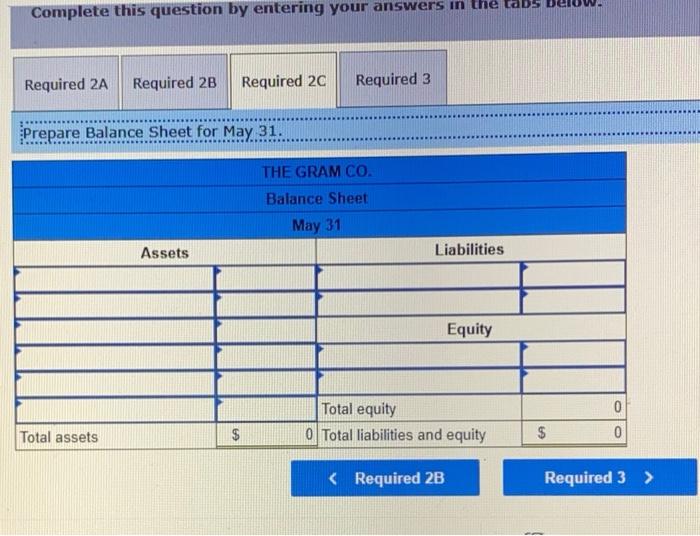 May 1. The Gram Co. completed the following transactions during its first