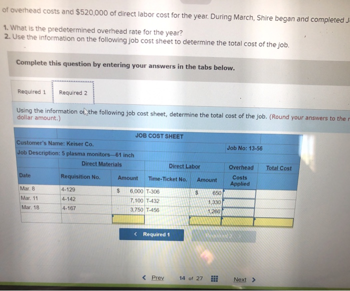 Management estimates the company will incur $780,0 of overhead costs and $520,000