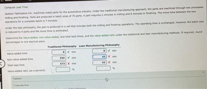 please so your work Compute Lead Time Jackson Fabricators Inc, machines metal