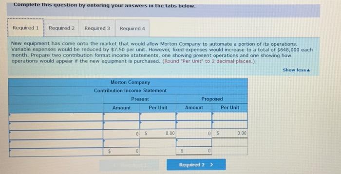 for last month is given below. Sales (48,000 units $25 per unit)