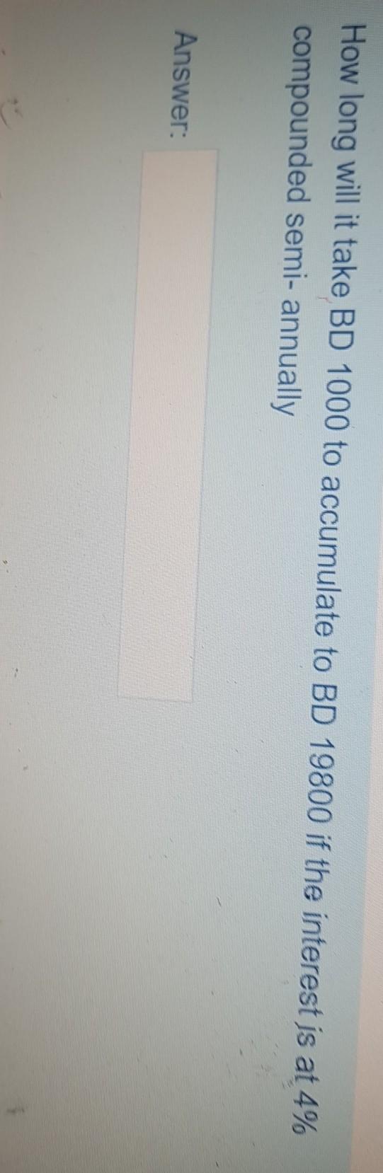 I want to answer quickly How long will it take BD
