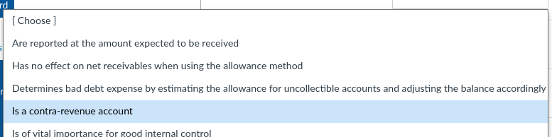 a list of phrases that describe or characterize each of the terms.