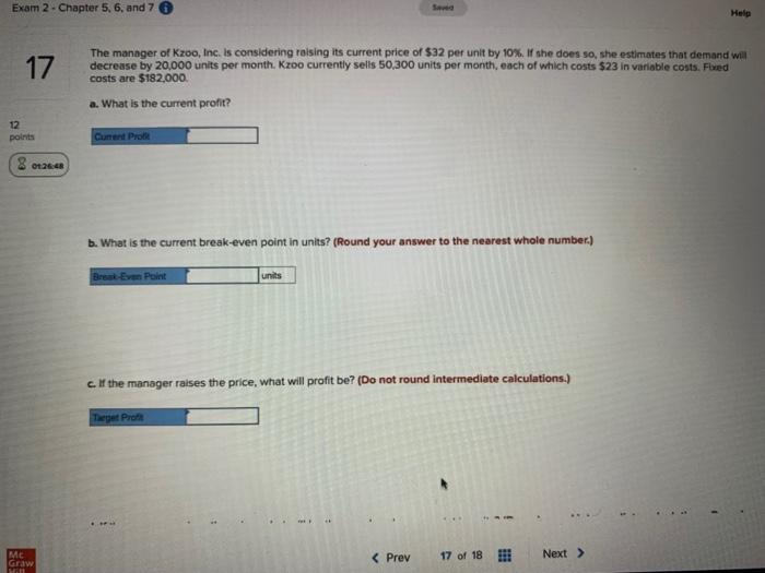  Exam 2 - Chapter 5, 6, and 7 6 Help 17