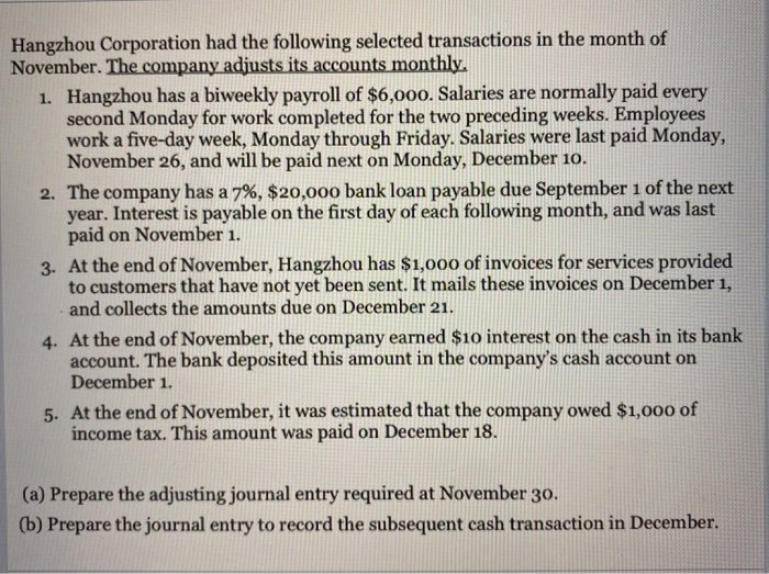 in the month Of 1. Hangnu a payroll of $6/)00. Salaries are