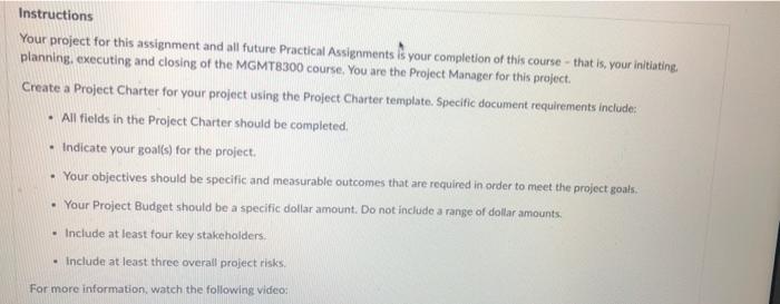  Instructions Your project for this assignment and all future Practical Assignments