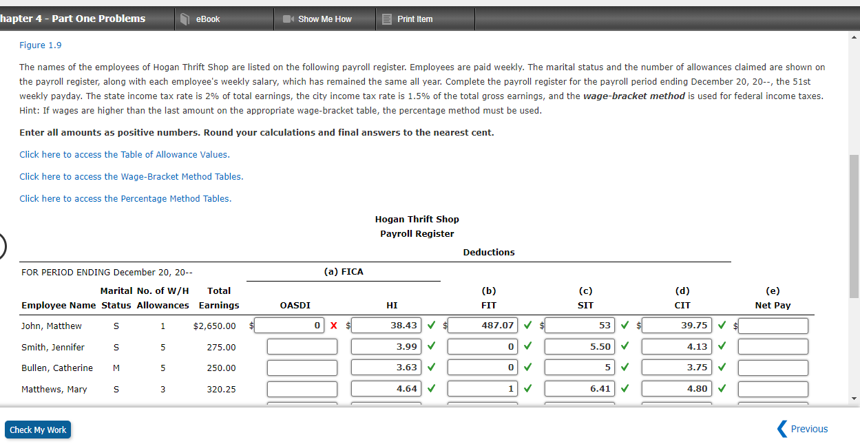  hapter 4 - Part One Problems eBook Show Me How Print