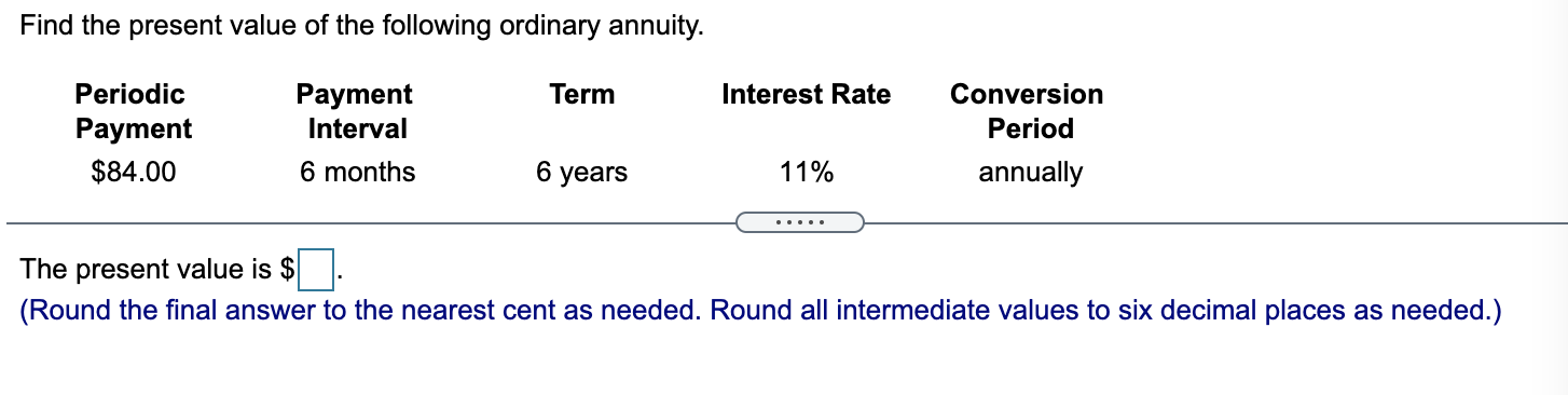 was purchased in which the end-of-quarter payments start at $1350 and diminish