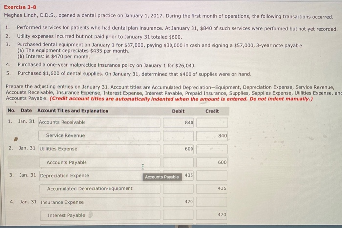 i need help with question number 6 1. Exercise 3-8 Meghan Lindh,
