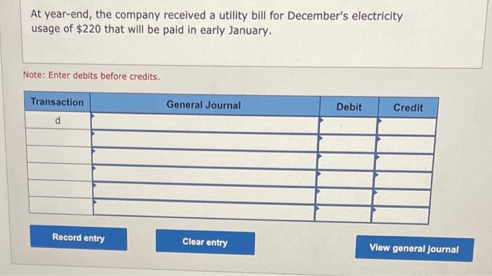 first account field.) a. The Supplies account shows a balance of $540,