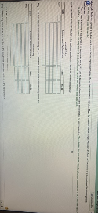 for each transaction. (Record debits first, then credits. Selec- arst line of