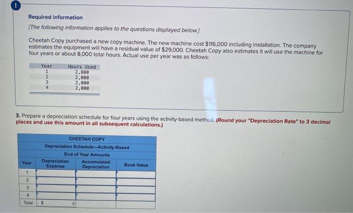 2 of 2 Required information [The following information applies to the questions