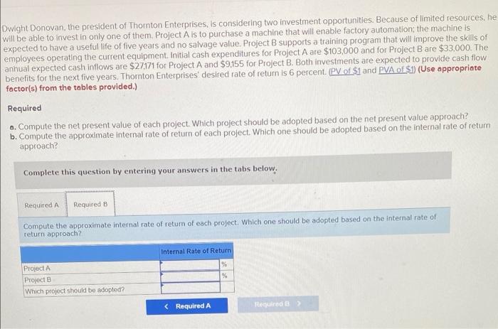 opportunities. Because of limited resources, he will be able to invest in