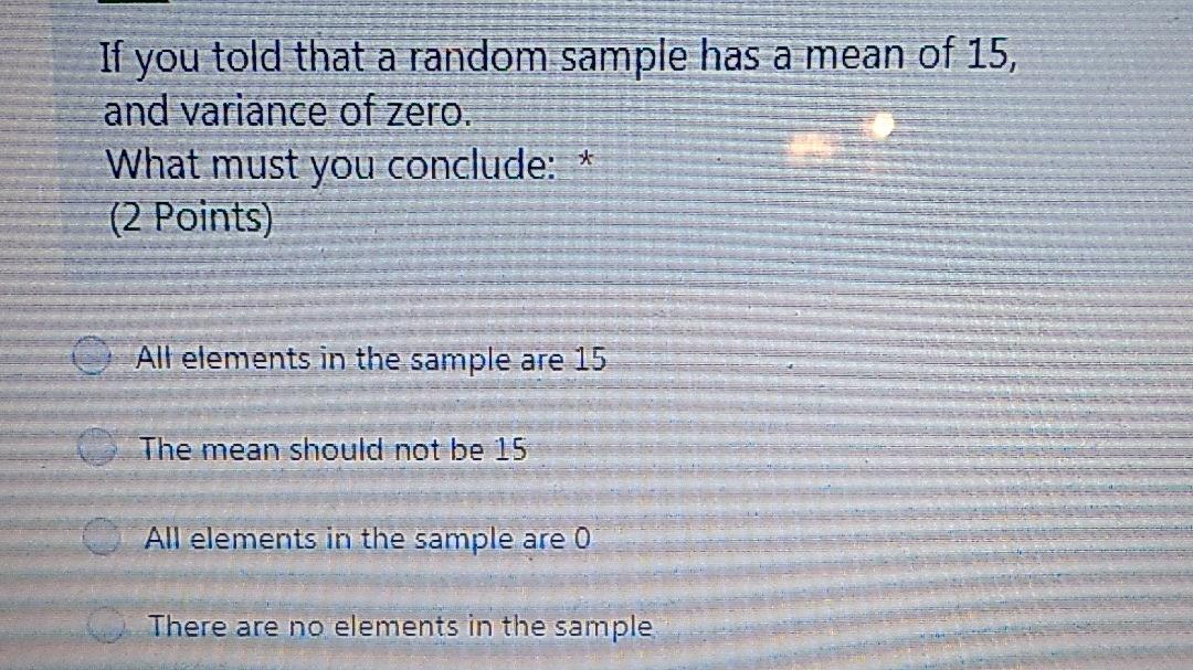 If you told that a random sample has a mean of