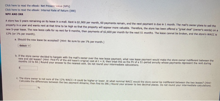  Click here to read the eBook: Net Present Value (NPV) Click