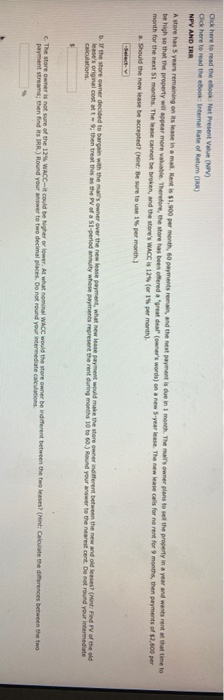 mall. Rent is $1,900 per month, 60 payments remain, and the next