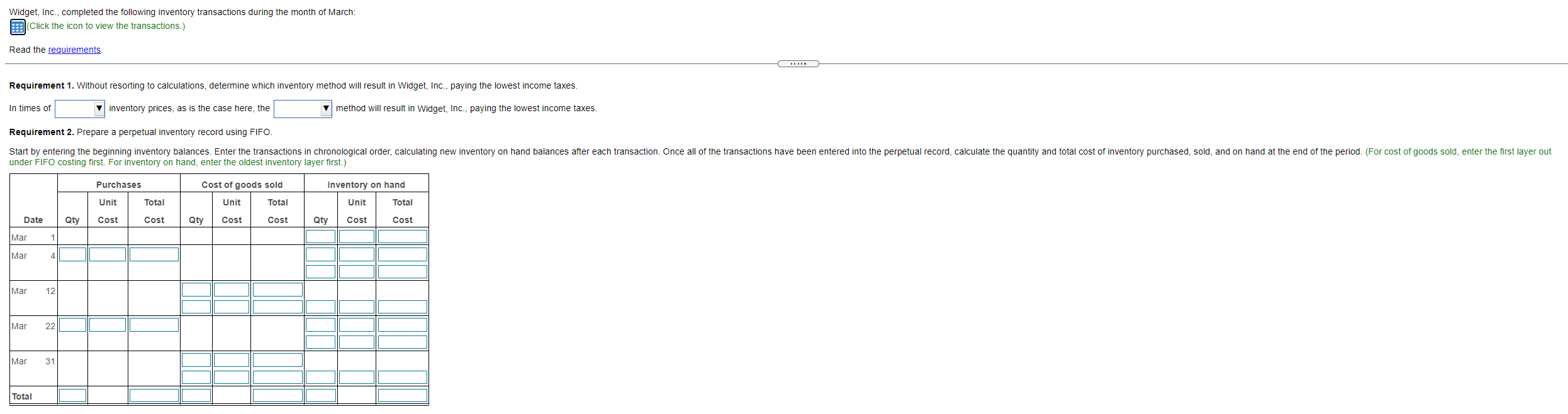 1 Balance 4 Purchase 12 Sale 70 72 401 $ 66 22