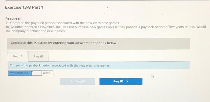 Return (L013-1, LO13-6) [The following information applies to the questions displayed below]