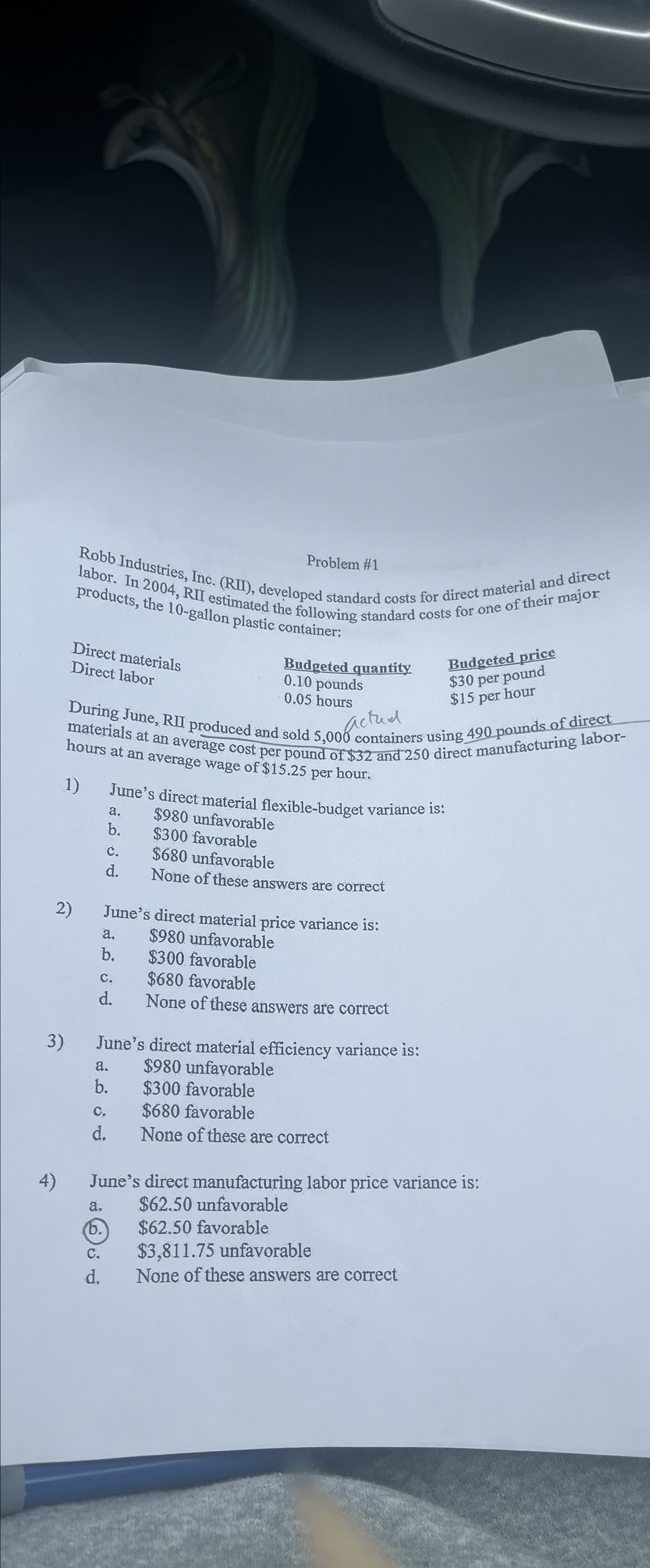  Problem #1 Problem #1 labor. In 2004, RUl estim), developed standard
