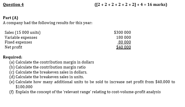  Question 4 ([2 + 2 + 2 + 2 + 2