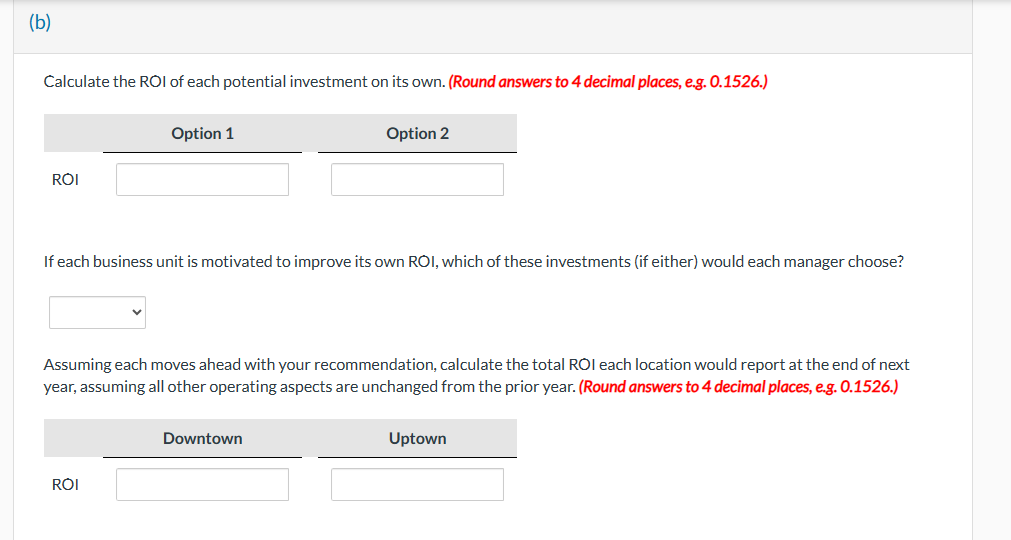 serve their locations, but they were motivated to keep ROI trends moving