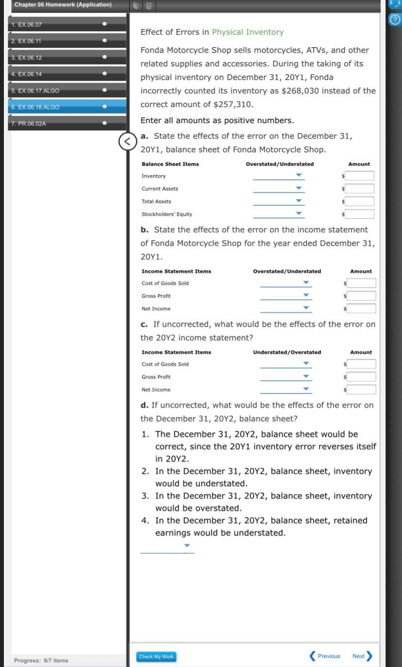 hand at the end of the year. 7. PR.06.02A a. What is