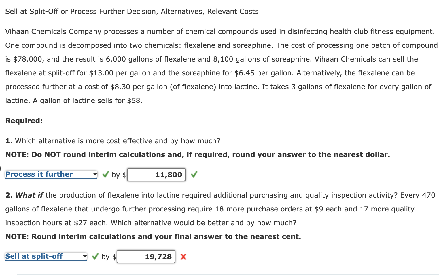  Sell at Split-Off or Process Further Decision, Alternatives, Relevant Costs Vihaan