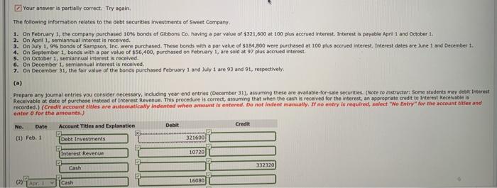 please help me to answer this question Your answer is partially correct.