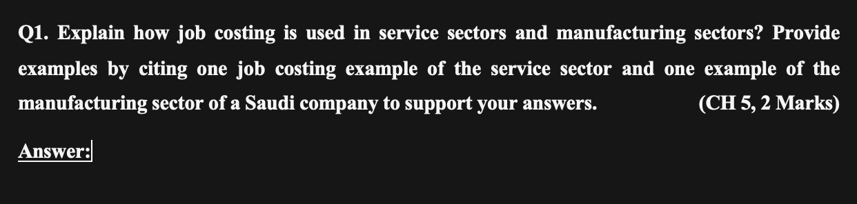 This is cost accounting - Please only original, informative answer and no