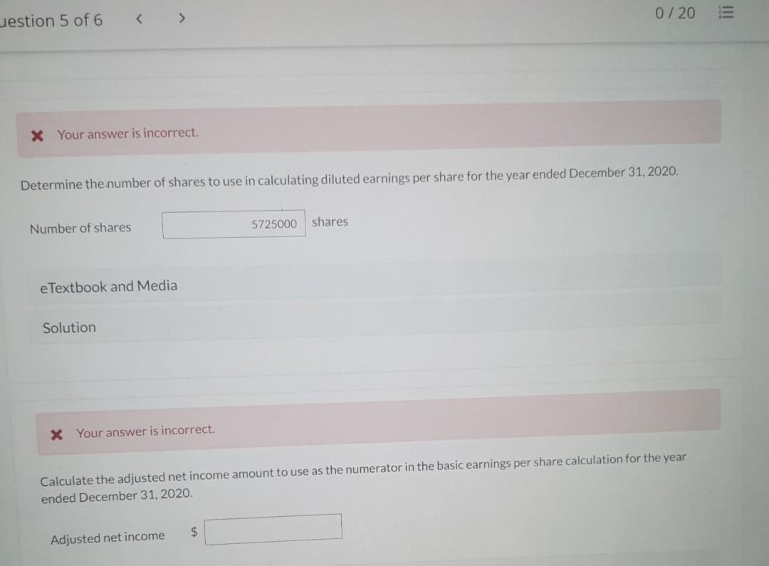 given the assignment of determining the basic and diluted earning per share