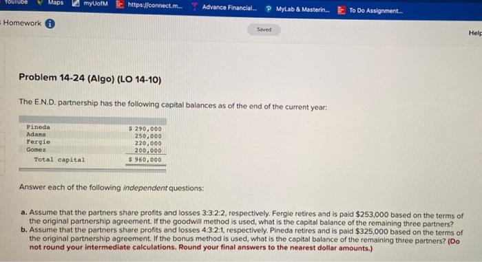 Toulube Maps myUoM https://connect.m. Advance Financial. MyLab & Masterin... E To