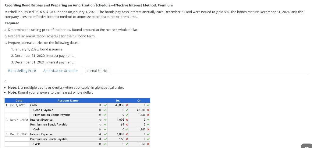 Recording Bond Entries and Preparing an Amortization Schedule-Effective Interest Method, Premium