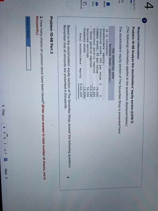following information applies to the questions displayed below) The stockholders' equity section
