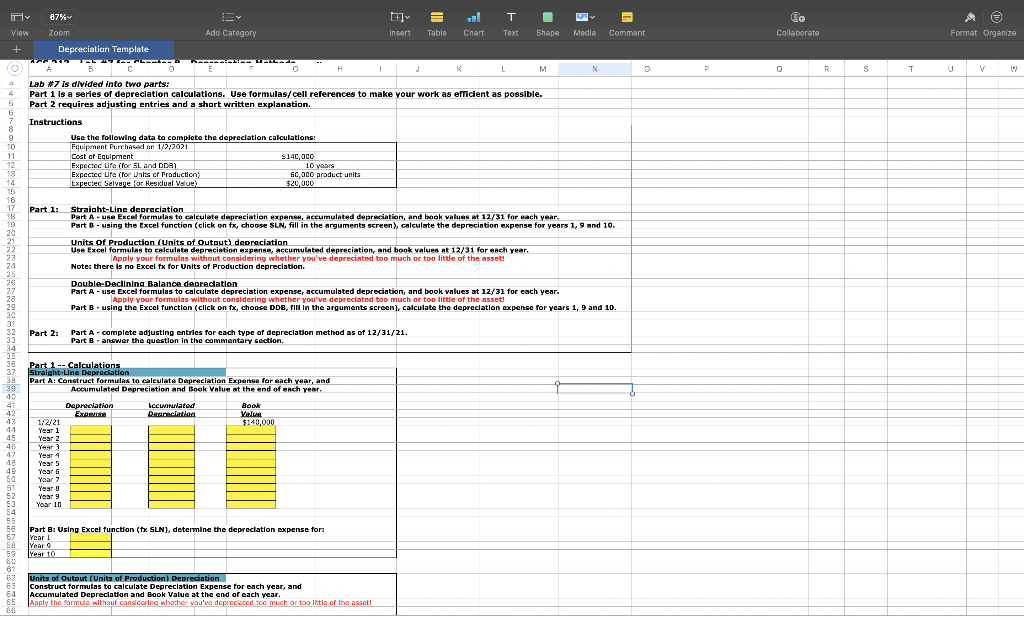  T 67% Zoom View Add Category Insert Table Chart Text Shape