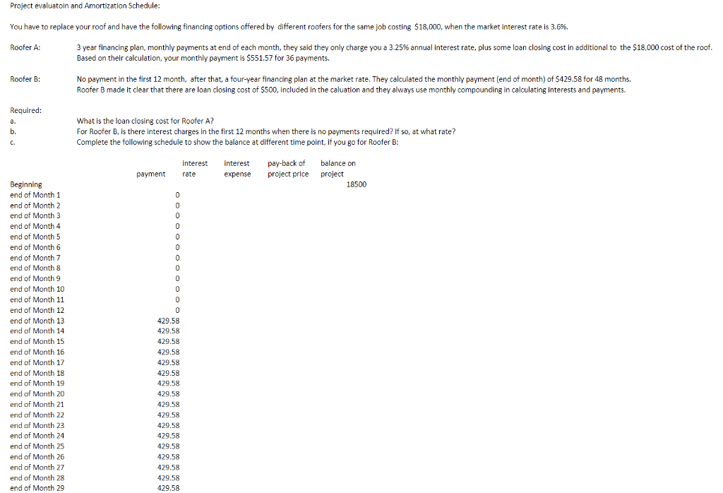 on this sheet, Required Assignments on the next Sheet) Example 1: Amortization