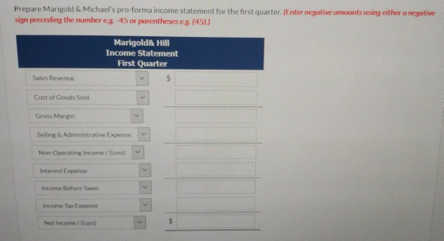 and is ready to compile the pro-forma financial statements for the first
