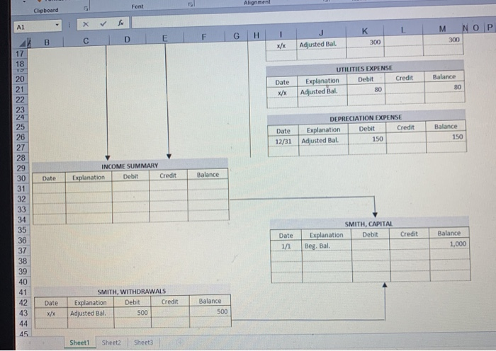 H I J K GENERAL LEDGER - ACCOUNTS INVOLVED WITH THE CLOSING
